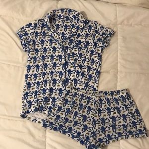 Roller rabbit blue monkey pajamas
